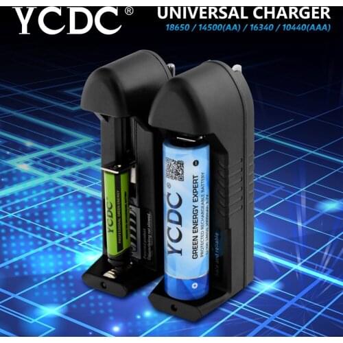 YCDC Universal Battery Charger For 18650 Rechargeable Batteries 18650 16340 14500 AAA 26650 10440 AA 1.2V - 3.7V Batteries