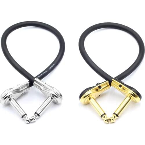 Guitar Cable Amplifier Monoblock Audio Cable Square Head Flat Head Wire Electric Guitar Cable 15CM 30CM Line Guitar Accessories