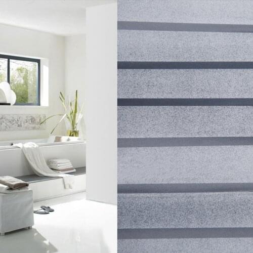 200x45cm Waterproof Foggy Privacy Film Bathroom Window Glass Static Film PVC Stripe Sticker Practical For Home Office Decoration