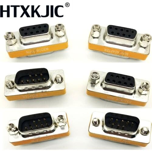 High Quality Mini Null Modem DB9 Female Male plug Adapter Gender Changer cross new