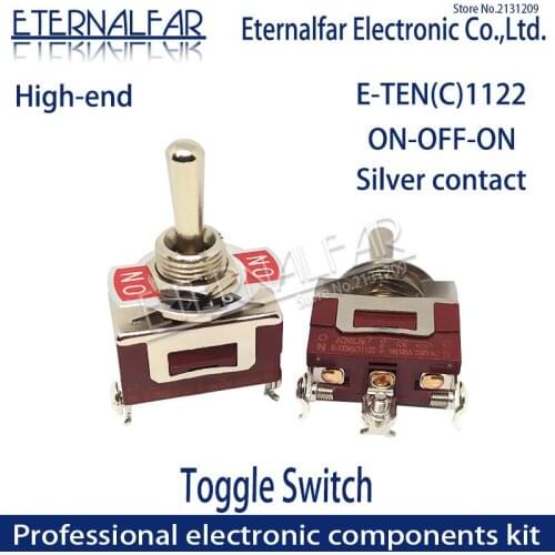 High-end E-TEN1122 Quality Silver Contact SPDT 12MM 16A 250V AC ON-OFF-ON 3Pin Reset Rocker Toggle Slide Switch Waterproof