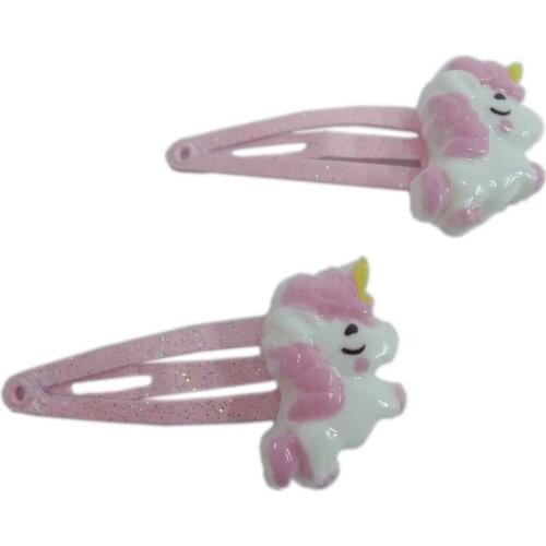 6 pairs /one lot ,fashion kids hairclips with unicorn design