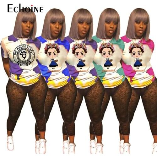 Echoine Summe Women Colorful Tie-Dye Short Sleeve sexy y2k T-Shirt Hip-Hop Loose Style Short-Sleeved Female shirts T Shirt Top