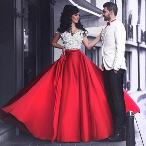 Romantic Red Fashion Skirts For Lady To Formal Party Floor Length Taffeta Skirts For Women Zipper Style Solid Color Custom Made