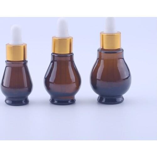 100pcs/lot Amber Drop Bottle Glass Aromatherapy Liquid Dropper Essential Basic Massage Oil Pipette Refillable Bottles