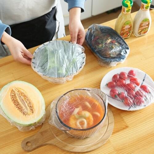100PCS Reusable Durable Food Storage Covers for Bowls Elastic Plate Silicone Lid Covers Vacuum Bags For Kitchen Food Fresh Seal