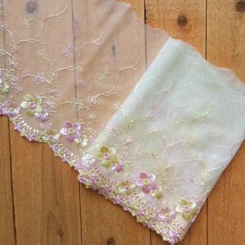 17M Beautiful Flowers Embroidered Lace Trim Mesh Tulle Lingerie Underwear Clothes Bra Sofa Curtain Home Textile Sewing Fabric