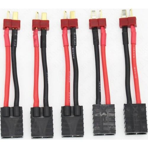200 pcs/lot Male T Plug to TRX Female Connector With 14AWG 60MM RC Cable Wire ZD0208
