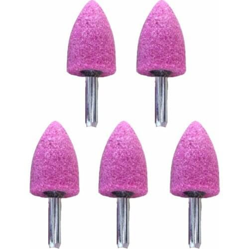 5pcs 6mm Red Abrasive Grinding Head Point Rotary Polishing Assorted Accessory Mounted Grinding Wheel Head Kit For Dremel Polish