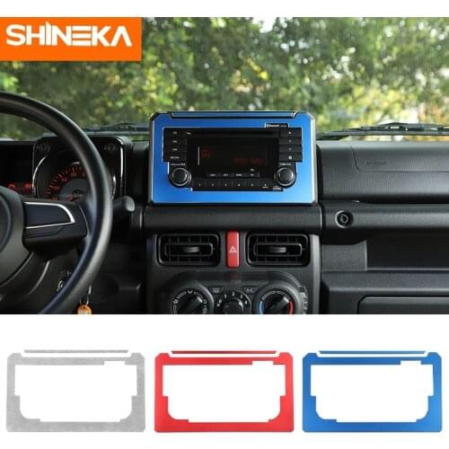 Car Interior Accessories Aluminum Alloy Car Styling CD Screen Cover Frame Trim Decoration Stickers for Suzuki Jimny 2019+ Carbon