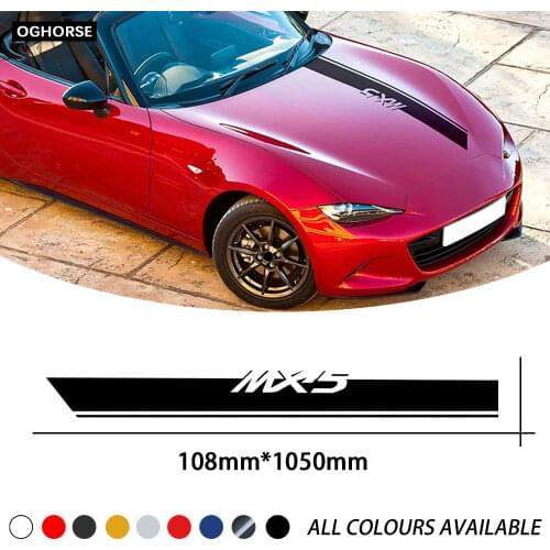 Car Styling Racing Sport Car Hood Sticker Trunk Bonnet Vinyl Graphics Decal For Mazda MX 5 Accessories