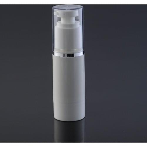 30ml white airless vacuum pump lotion bottle with silver line for lotion emulsion serum eye essence complex recovery packing