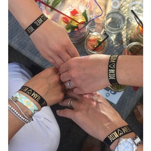 Bachelorette hen Party Wedding Bridal Shower decoration Team Bride Tribe Bridesmaid Hair Tie Wristband Bracelet veil tiara sash