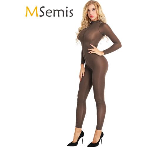 Womens Open Crotch Swimsuit Lingerie Leotard Sports Bodysuit Sheer Bodystockings Tight Full Bodysuit Exotic Babydoll Jumpsuit