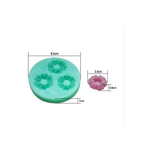 Rose Shape Soft Silicone Cake Mold 2.55inch Of Diamter Green