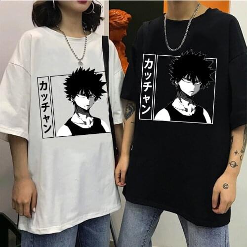 Harajuku My Hero Academia Unisex T-shirt Japanese Anime Bakugou Katsuki Printed Mens T-shirt