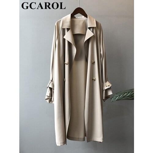 Женские двубортные тренчи GCAROL China At AliExpress