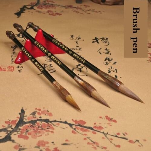 Chinese Calligraphy Brush Weasel Hair Brush Set Official Script Painting Practice Writing Brush Pen 3pcs Caligrafia Tinta China