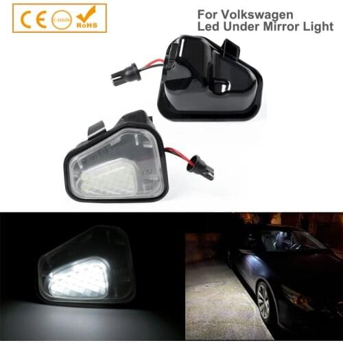2Pcs White Canbus LED Under Side Mirror Light Puddle Lamps For VW Jetta Passat B7 3C CC 357 358 Beetle EOS 1F7 1F8 Scirocco 137