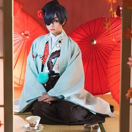 Amine Black Butler Kuroshitsuji Ciel Phantomhive Kimono Uniforms Cosplay Costume