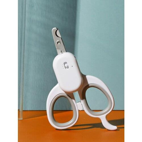 Pet Nail Clippers USB Charging Blood-proof Line LED Light To Illuminate Stainless Steel Nail Scissors For Cat Dog Claw Cutter