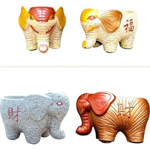 Elephant Shape Cute Cement Flowerpot ABS Mould for Succulent Plants DIY Succulent plants Flowerpot bonsai pot mould
