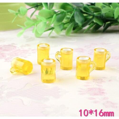 Mini Order 10pcs 10*16mm 3D Beer Cup Shape DIY Resin Cabochon Ornament Accessories Embellishments Scrapbooking Hair Jewelry DIY