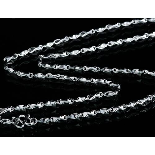 Real 990 Silver Necklace, Sterling Silver Twisted Box Chain Necklace Fashion Choker Necklace 2mm 3mm 3.8mm Width