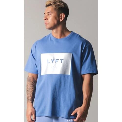 2020 New Men Loose T-shirt Gyms Fitness Bodybuilding Workout cotton Tee Tops Summer short sleeve Fashion Casual Brand Clothing