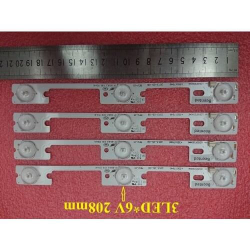New Kit 4 PCS 3LED 6V 208mm LED backlight strip for KONKA LED32F2300NE LED32F2300FX 35017946 35017947