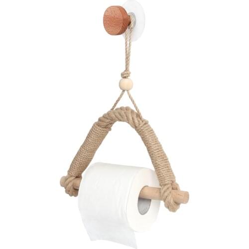 Hemp Rope Toilet Paper Holder Retro Industrial Wall-mounted Towel Rack for Home Decoration Toilet Paper Stand