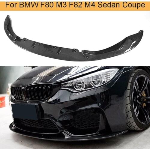 Carbon Fiber Front Bumper Lip Spoiler Diffuser Chin For BMW F80 M3 F82 F83 M4 Sedan Coupe Convertible 2014 - 2019 Two Style