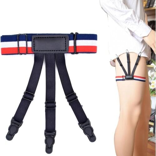 Fashion Shirt Stays Holder Mans Leg Suspenders Fashion Shirt Braces Elastic Uniform Business Strap Shirt Garters 1pair