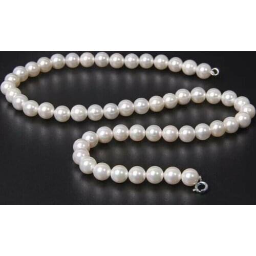 Freshwater Round Natural Shell Beaded Necklaces Mother of Pearl Shell CHOKER
