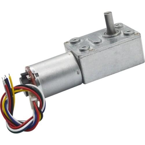 DC 6V12V24V Geared Motor Reduction Reversible High Torque Worm Gearmotor With PPR=11 Encoder Worm Turbo Gear Motor