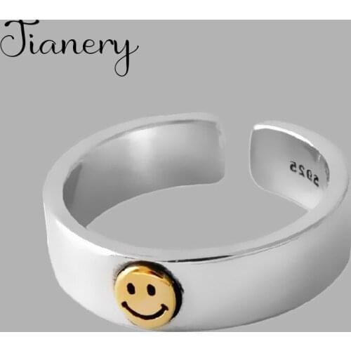 Luxury Brand Smile Face Rings For Women Wedding Statement Jewelry Valentines Gifts Lover Finger Ring 2021