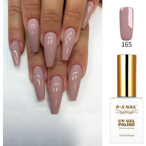 RS Nail 15ml led uv color gel nail polish nude color No.165 nail design gel lacquer manicure vernis semi permanant