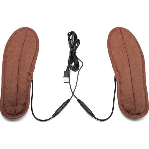 Unisex USB Electric Powered Heating Insoles For Outdoor Sports Shoes Boots Feet Warmer Plush Fur Soft Heated Insoles