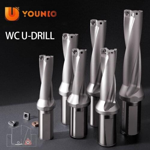 YOUNIO WC Drill Indexable Drill Insert Drill Metal Drill Bits 13mm-50mm Depth 2D 3D 4D U Drill Machinery Lathes CNC Water Drill
