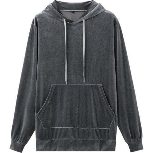 VFIVE UNFOUR New Design Velours Hoodie Solid Color Men Fashion Sweatshirts Casual Loose Oversized Hoodie Tracksuit