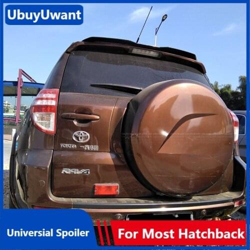 UBUYUWANT Rear Roof Lip Spoiler For Toyota RAV4 RAV 4 2009 - 2013 ABS Gloosy Black Car Tail Wing Universal Hatchback Spoiler