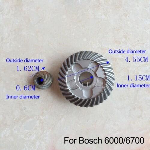 Replacement 2 in 1 Spiral Bevel Gear for Bosch 6000/6700 Angle Grinder, Power tool accessories,High quality