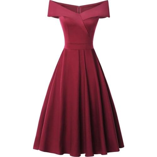 NORMOV Spring Off Shoulder Women Dress Empire Sexy Club Slash Neck Dresses A Line Sleeveless Knee Length Women Party Dresses