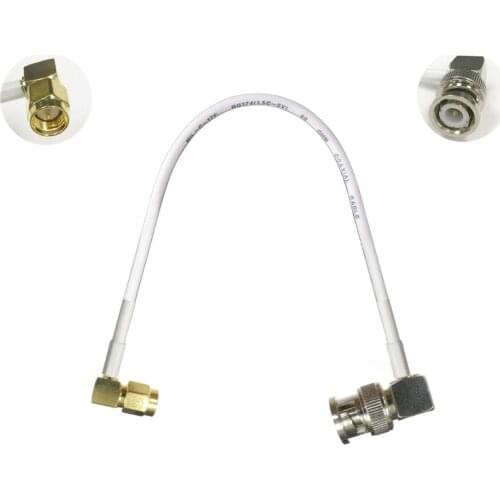 1PC SMA Male right angle plug to BNC Male right angle plug 15cm 30cm 50cm low loss high quality for wifi antenna anti-corrosive