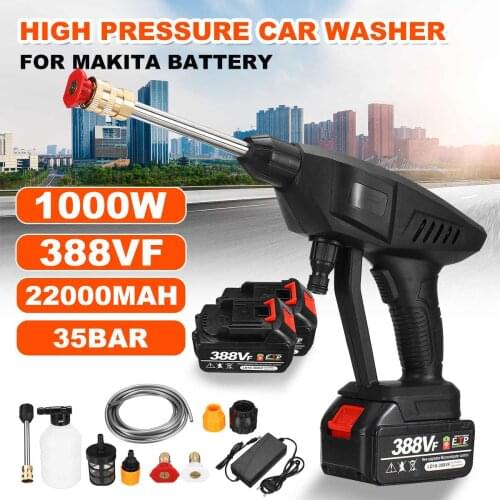 1000W 35Bar 388Vf High Pressure Cordless Water Iron Gun Electric Water Pump Car Wash Washing Machine Pump Washer For Makita
