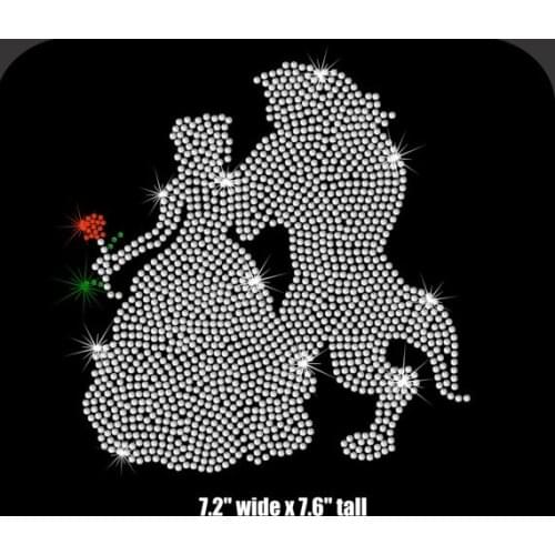 2pc/lot hot fix rhinestone transfer motifs iron on crystal transfers design hot fix iron on applique patches for shirt