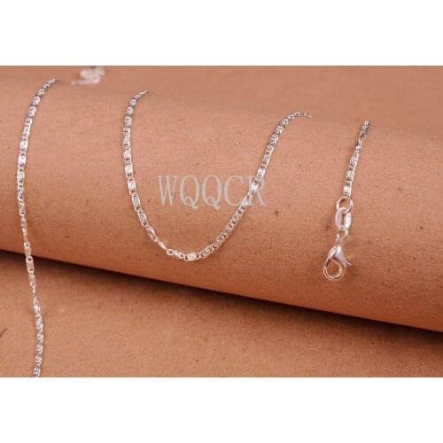 5 PCS Wholesale 26 inches Nice Jewelry 925 Silver Color Chain Flat S Necklaces For Pendant