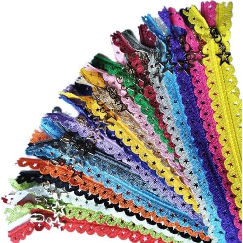 50pcs 3 # Star Lace (12 / 16inch) 30 / 40CM Nylon Zipper Sewing Tailoring Accessories Multi-Color Selection