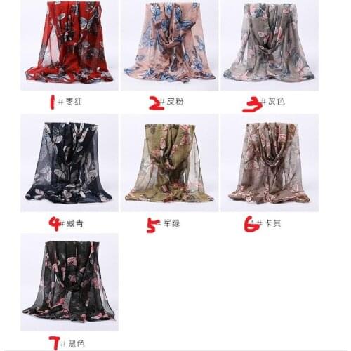 500pcs/lot new fashion beautifully vintage butterfly print scarf shawl pashmina/butterfly scarves