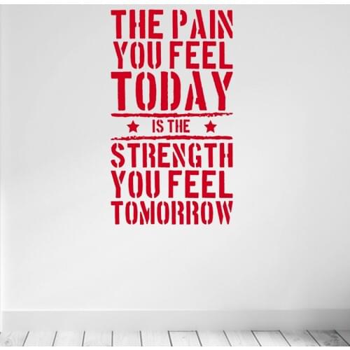 The Pain you Feel Today... Home Fitness Gym Wall Sticker , Strength Workout Vinyl Wall Art Mural Decals Room Decorations